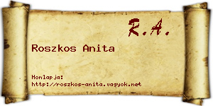 Roszkos Anita névjegykártya