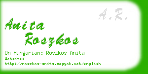 anita roszkos business card